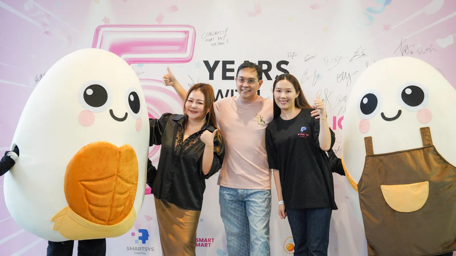 Pink in Public five-year celebration on stage